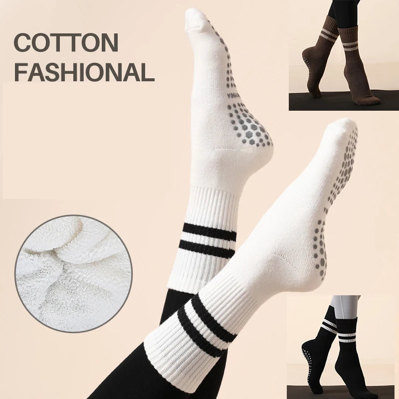 Non-Slip Cotton Yoga Socks With Grip For Pilates And Ballet
