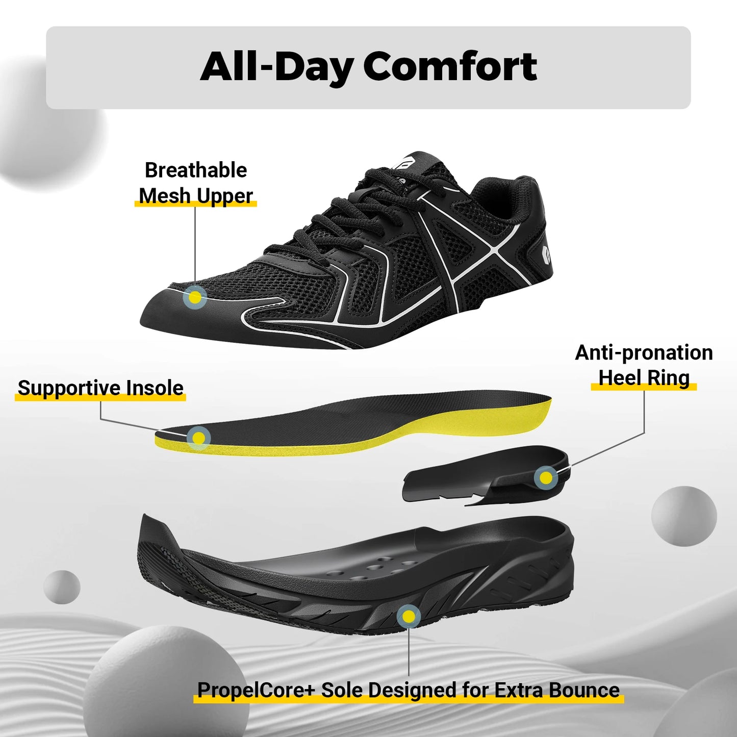 Fitville Newest Men Wide Width Cushioned Walking Shoes