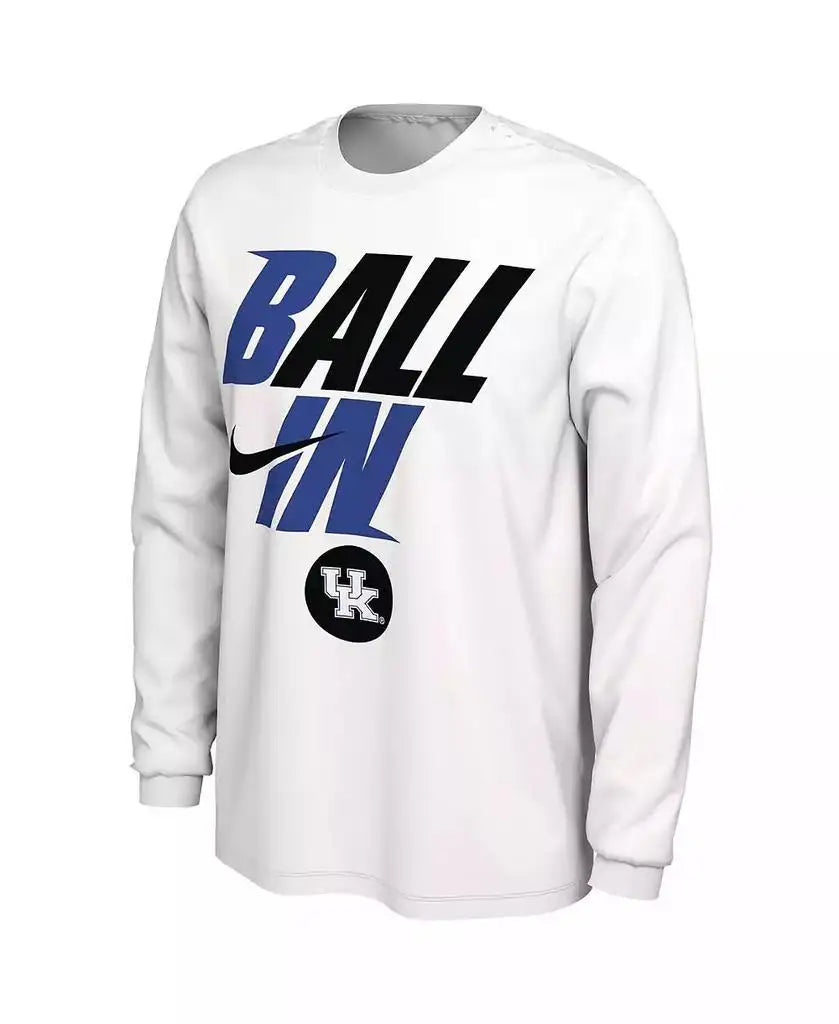 Nike Men's Kentucky Wildcats Long-Sleeve Crew Neck Running T-Shirt Official Team Colors for Fans and Athletes
