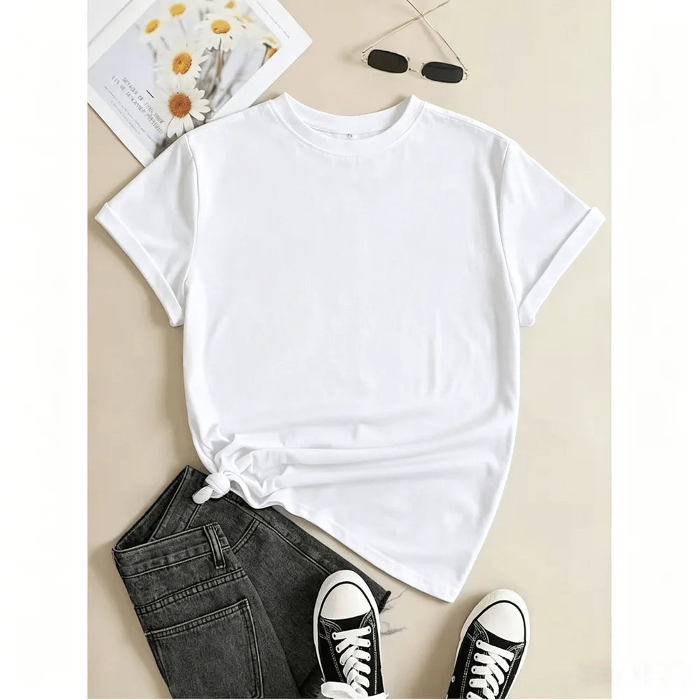 Cute Hummingbird Print Women's Cotton Crew Neck Casual Tee Shirt