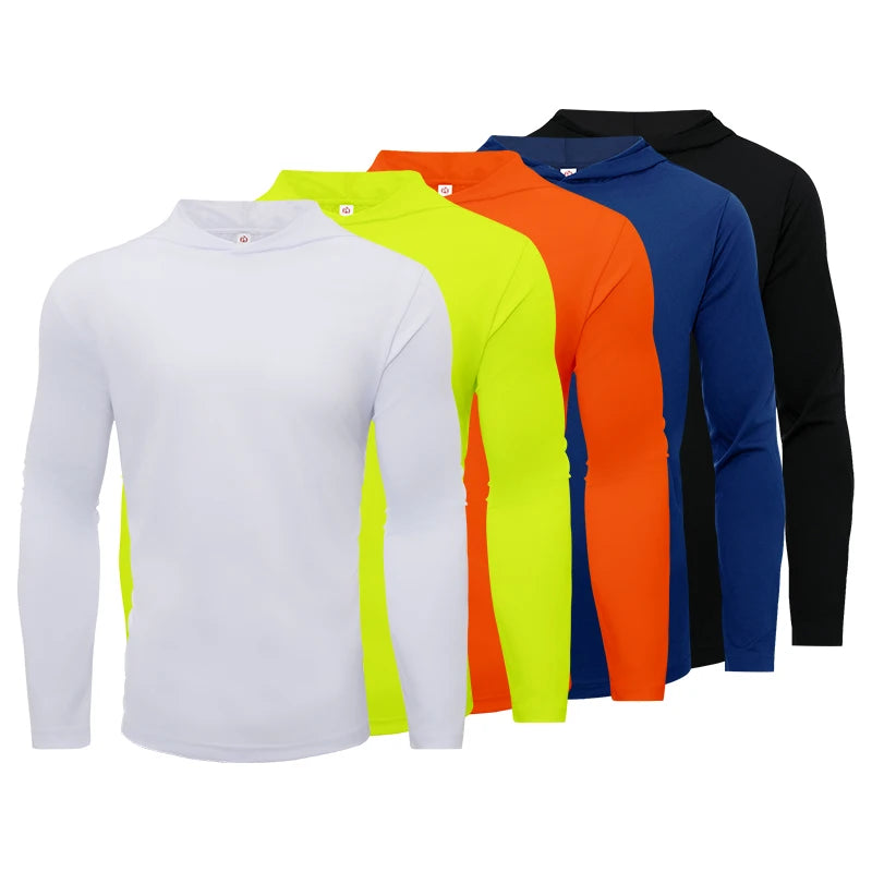 Men's Hooded Long Sleeve Sports Shirt For Running And Fitness