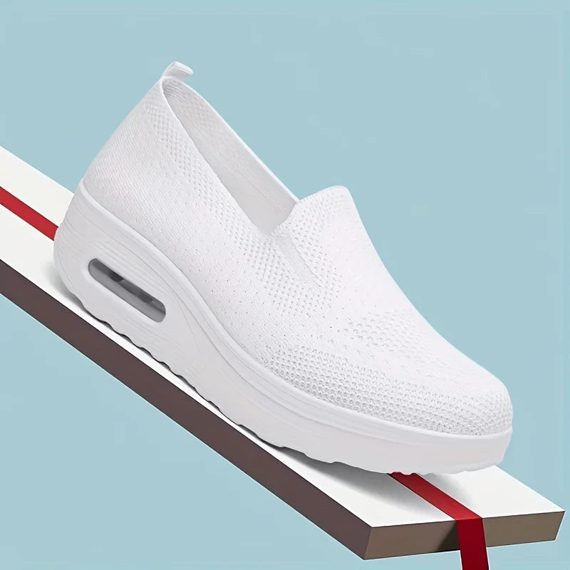 Women Slip On Breathable Platform Walking Shoes With Air Cushion