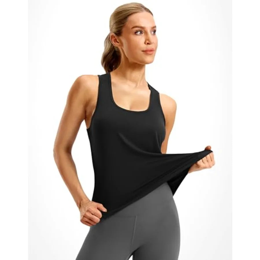 SANTINY Women's Racerback Workout Tank Top For Gym Yoga