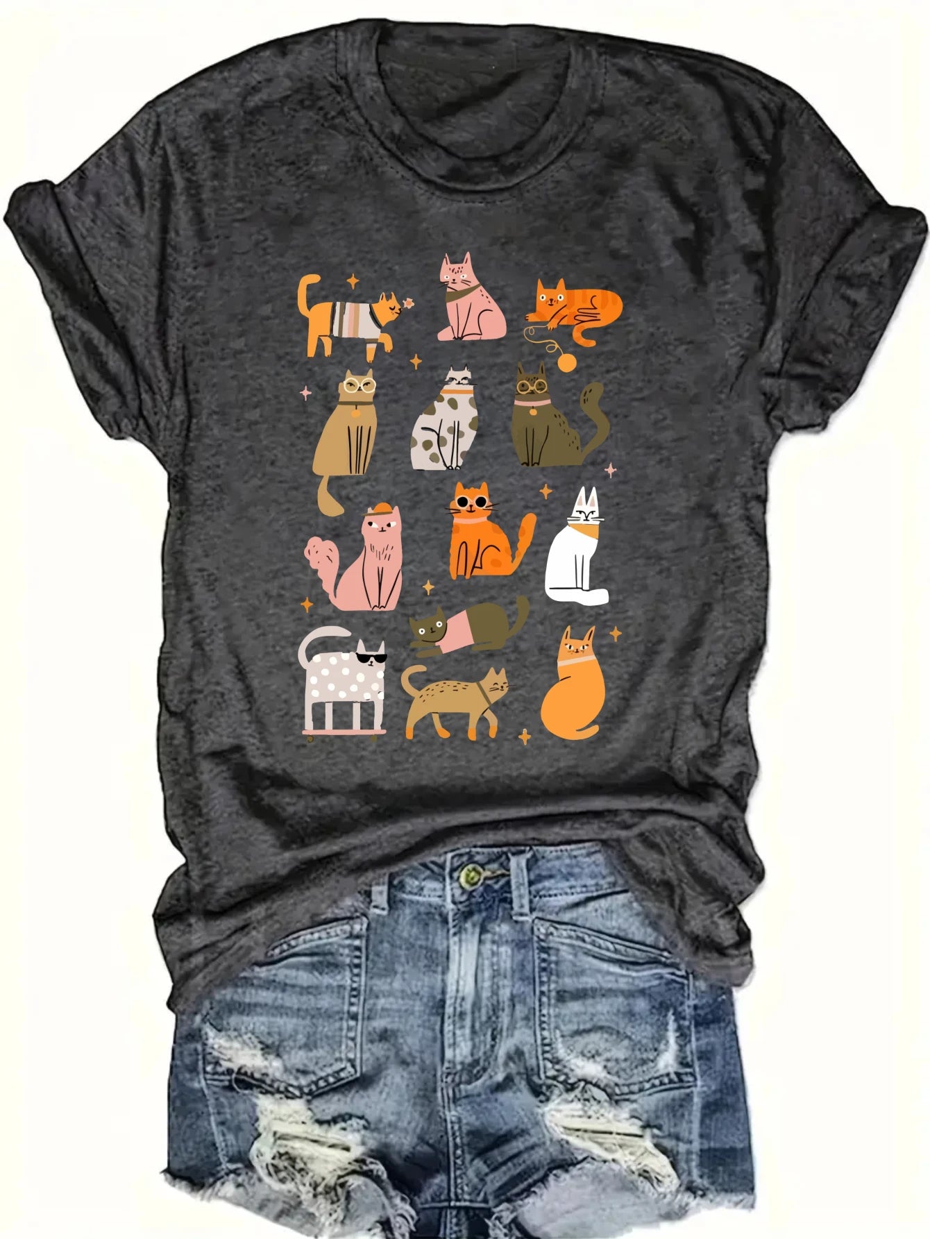 Cat Pattern Tank Top For Women Casual Sportswear For Summer