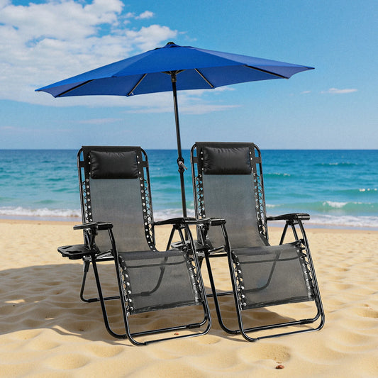 JHK Zero Gravity Portable Recliner With Cup Holder