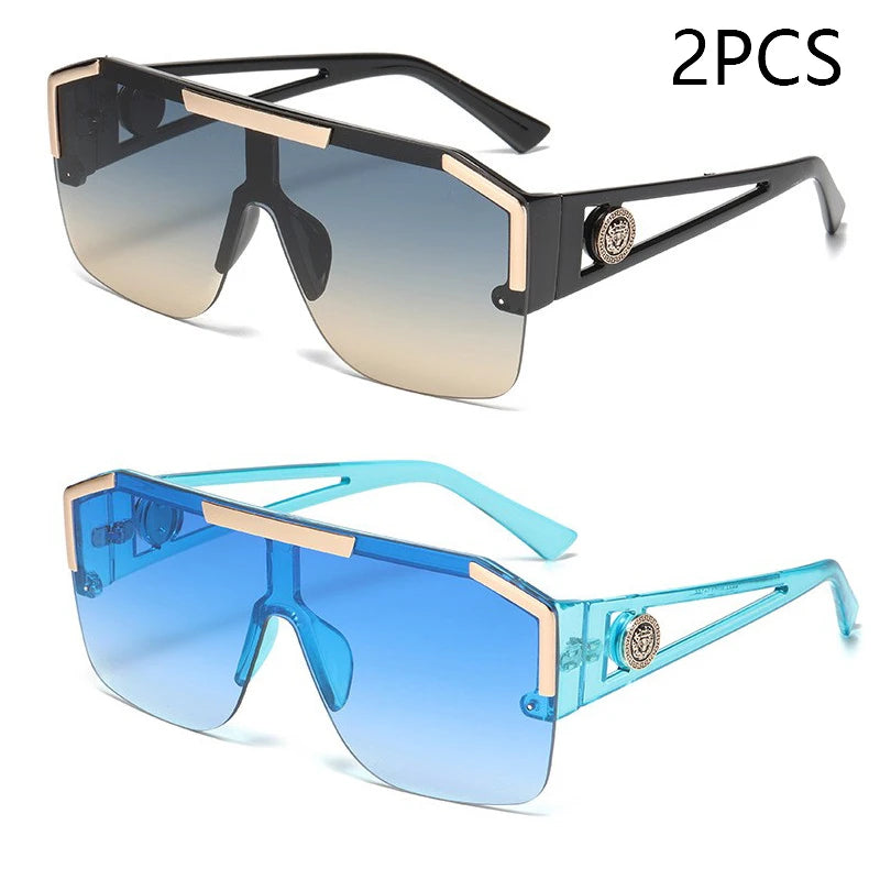 Unisex Oversized Square Sunglasses Gradient UV400 Driving Eyewear