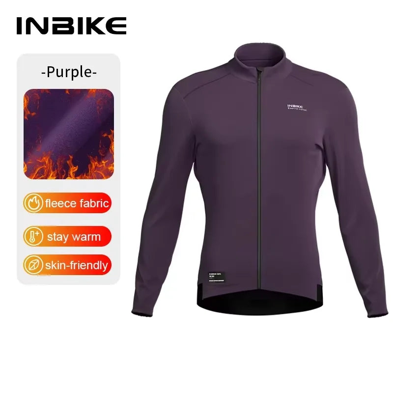 INBIKE Men's Thermal Fleece Long Sleeve Mountain Bike Cycling Jersey