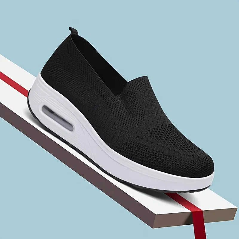 Women Slip On Breathable Platform Walking Shoes With Air Cushion