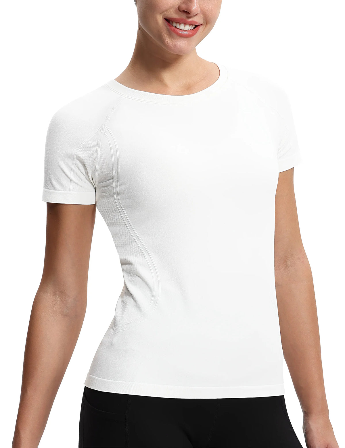 The Gym People Women Seamless Short Sleeve Workout Tee