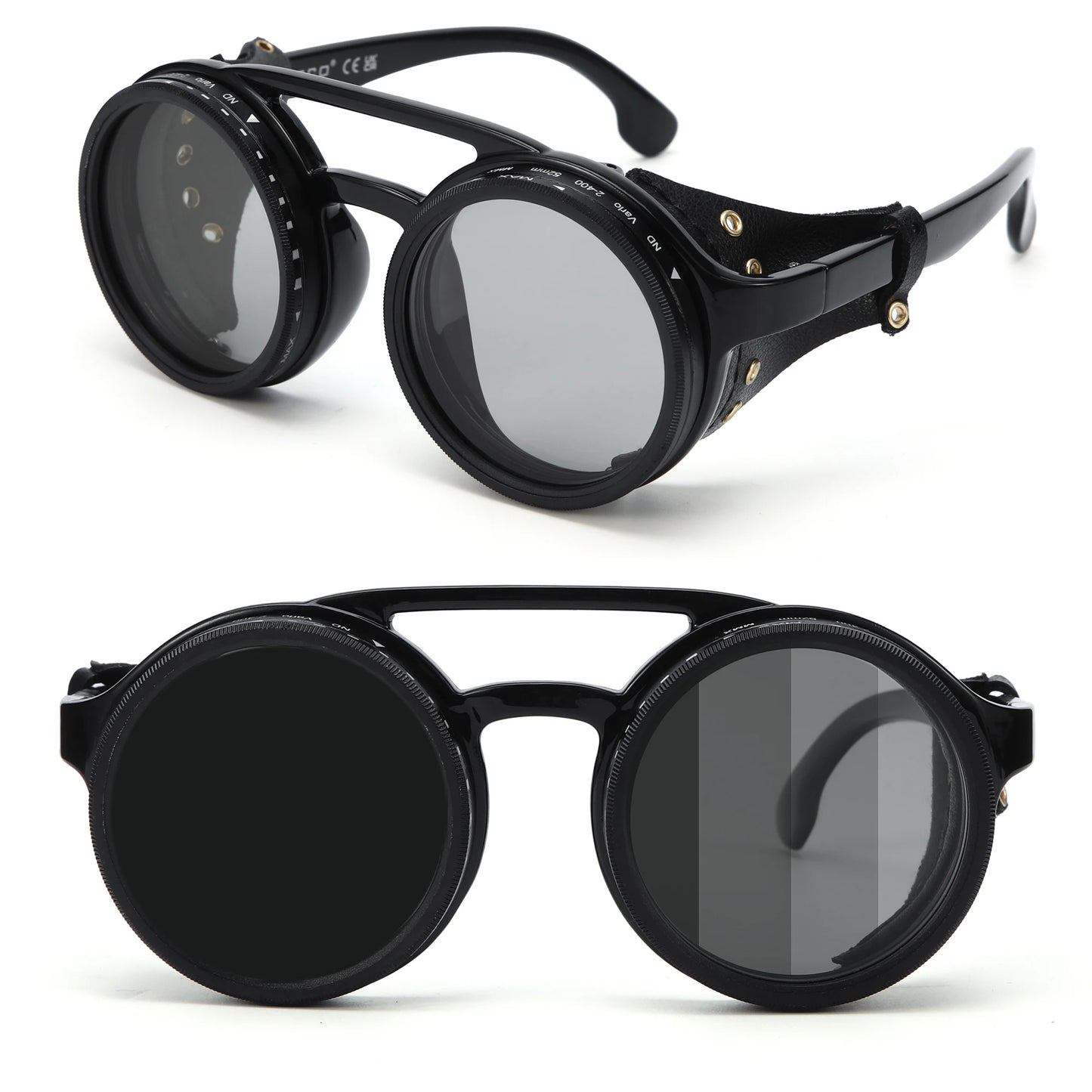 Unisex Retro Steampunk Sunglasses Uv400 Round Glasses Eyewear