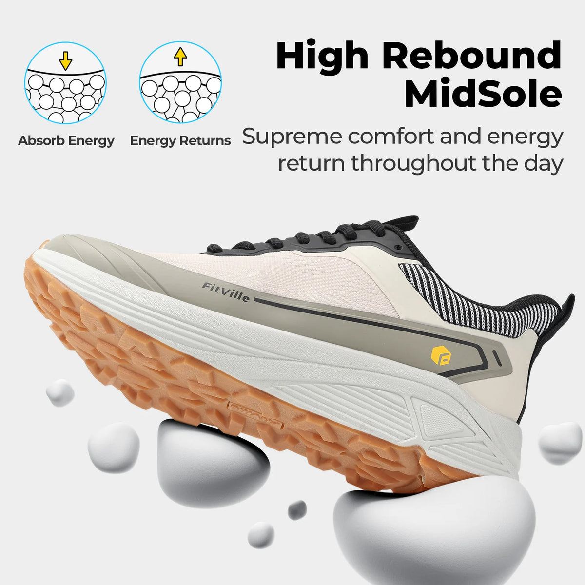 Fitville Men Wide Toe Box Breathable Lightweight Running Shoes