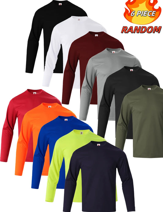 Men Quick Dry Long Sleeve T Shirt Pack MoistureWicking Breathable