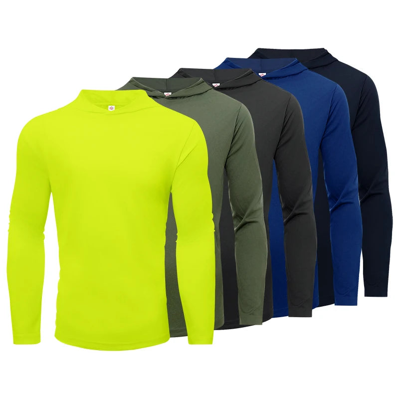 Men's Hooded Long Sleeve Sports Shirt For Running And Fitness