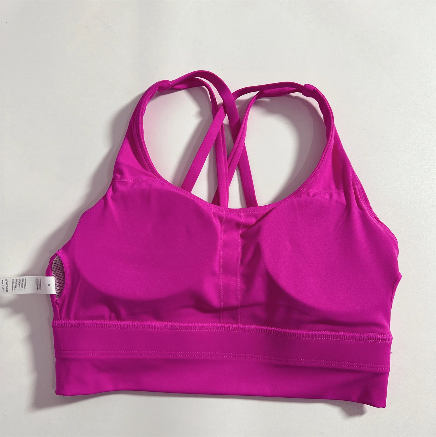 Cross Back Womens Breathable Fitness Bra Top With Chest Pad Nylon