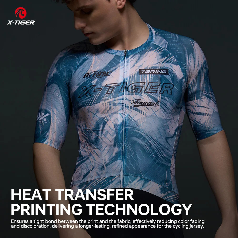 X-TIGER Men's Breathable Quick Dry Reflective Cycling Jersey