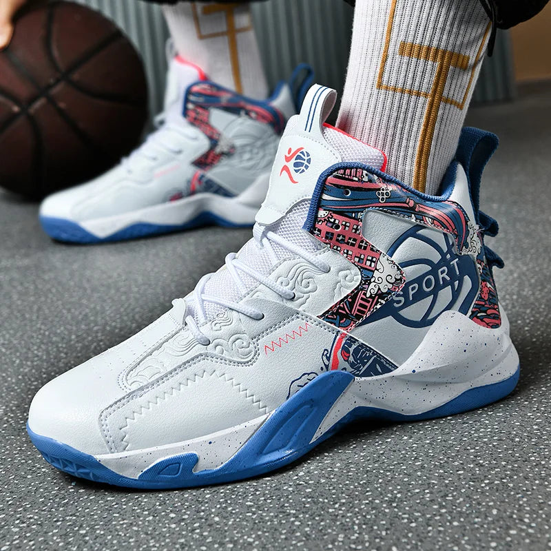Yuyin Men High Top Basketball Shoes Breathable Athletic Sneakers