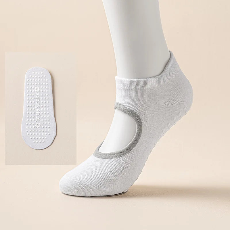 Non-Slip Yoga Pilates Socks With Silicone Grip Sweat-Absorbent Breathable