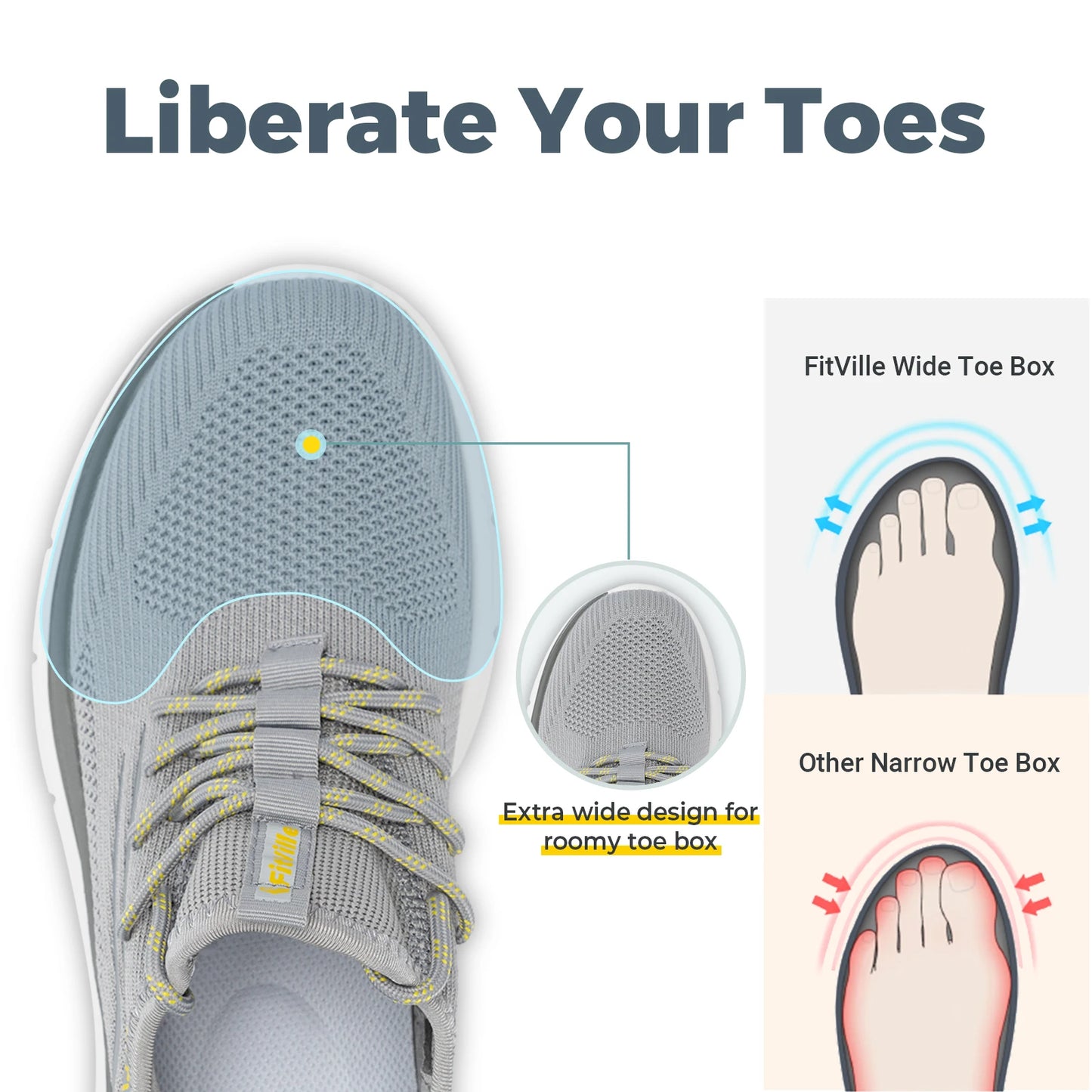FitVille Cloud Strider Running Shoes With Shock Absorption Arch Support