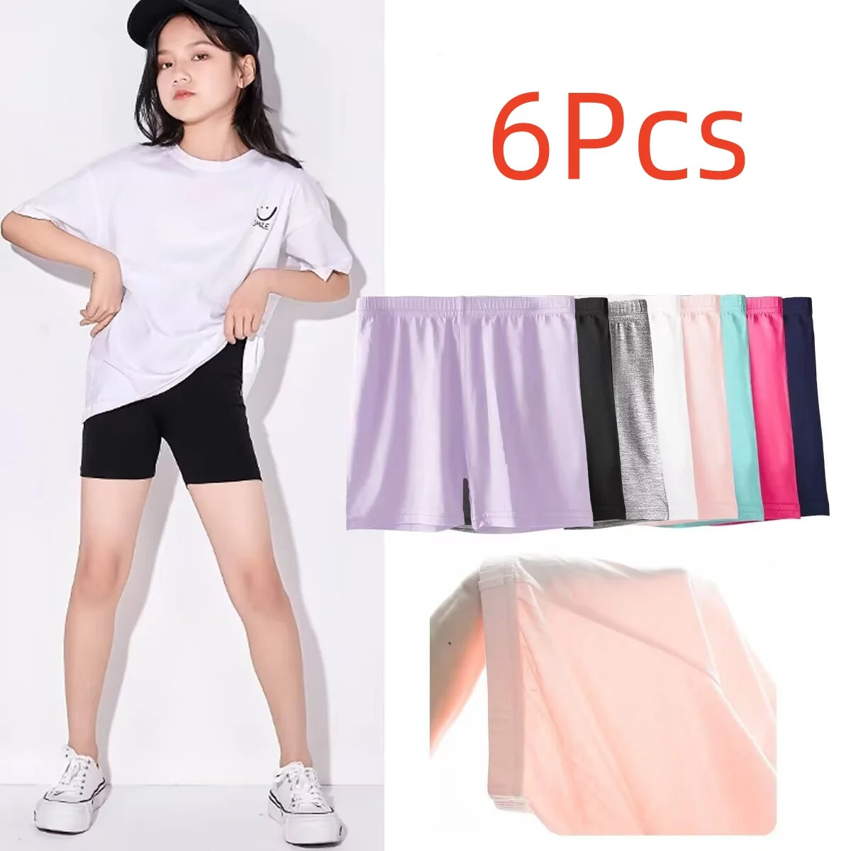 6Pcs Girls Summer Leggings Shorts Set For Kids Wardrobe Essentials