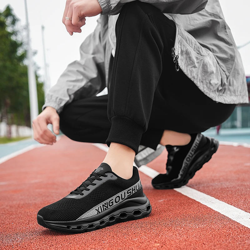 Hkta Men Breathable Mesh Sports Sneakers With Cushioning