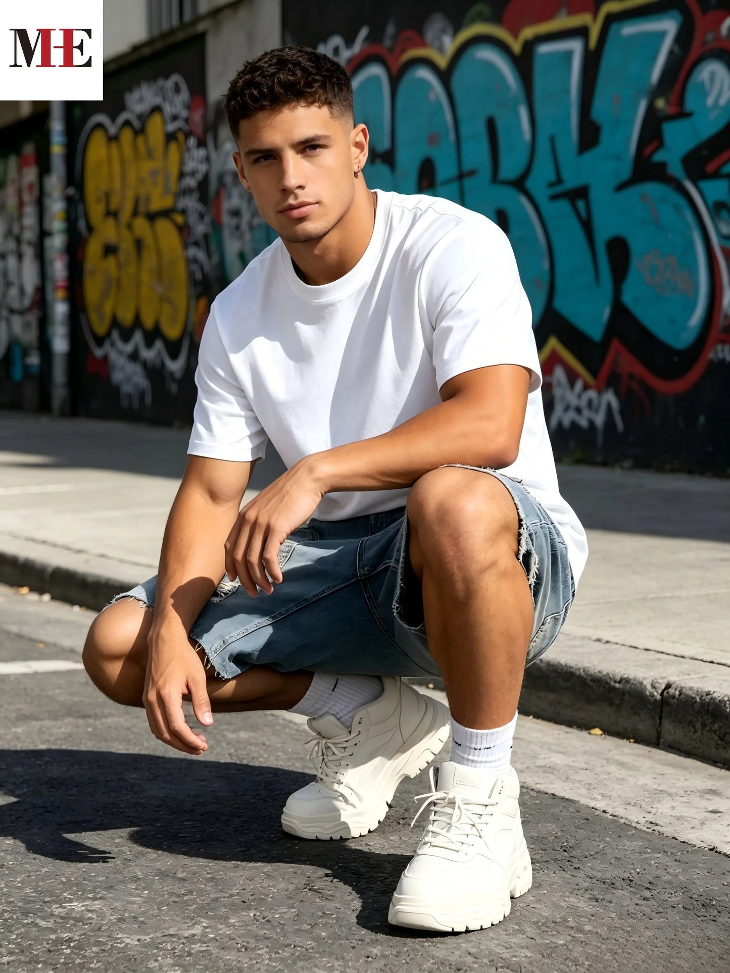 HME Men's Comfort Denim Cargo Shorts With Durable Fabric