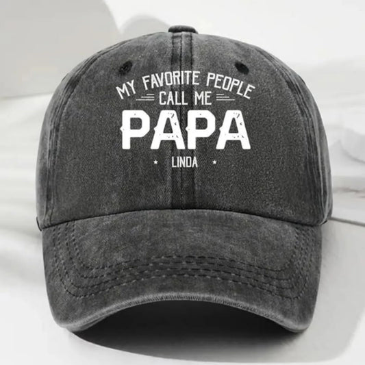 Personalized Vintage Denim Cap For Grandpa And Dad