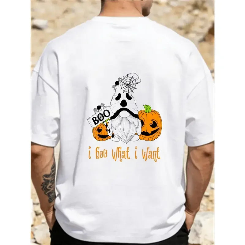 I Boo What I Want Halloween Gnome Pumpkin Ghost Tee