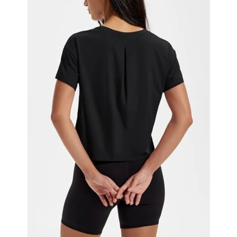 MAGCOMSEN Women's Bamboo Crop Top For Yoga And Workout