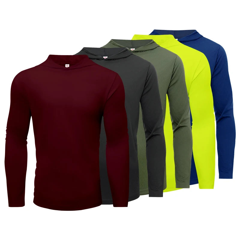 Men's Hooded Long Sleeve Sports Shirt For Running And Fitness