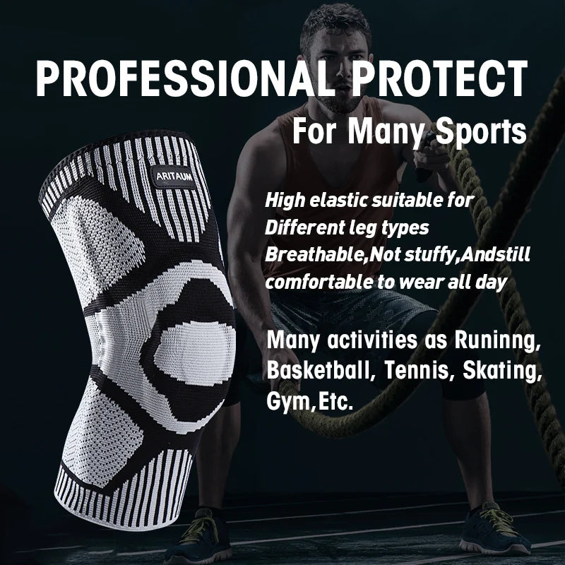 Professional Sports Knee Pads With Silicone Spring Support