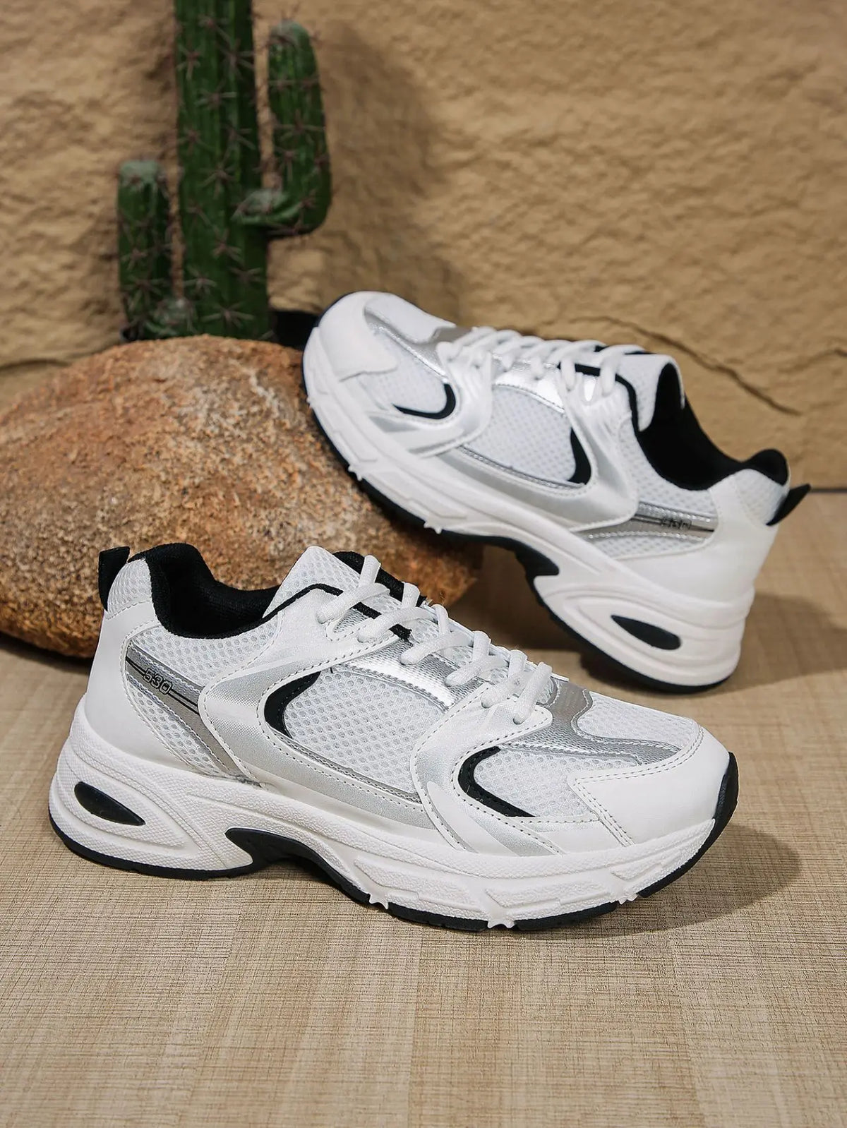Womens Retro Platform Sneakers Lace Up Casual Walking Trainers