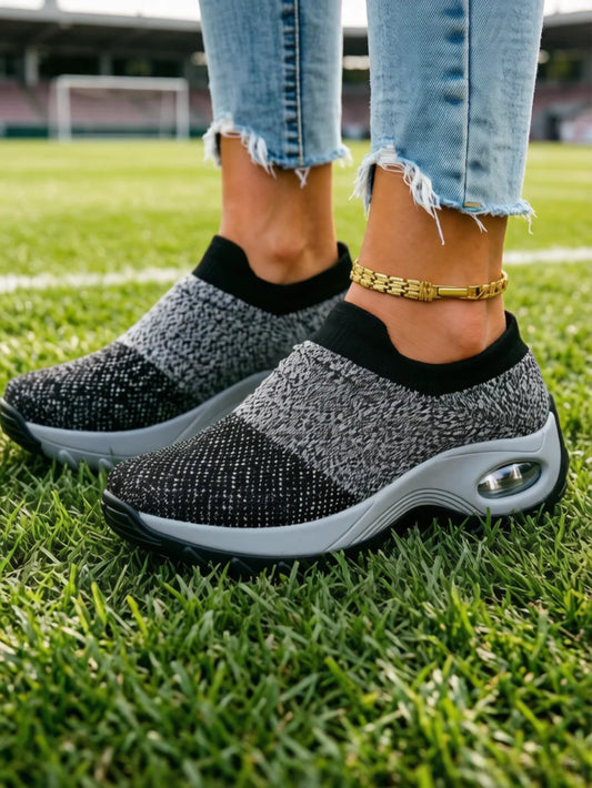 Women Breathable Mesh Rocker Bottom Wedge Orthopedic Sneakers