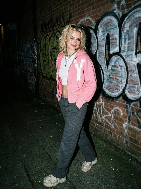 Street Style Zipper Hoodie Casual Loose Fit Cardigan Sweatshirt