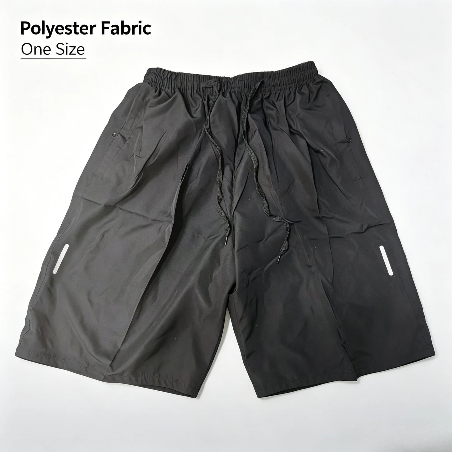 Polyester Quick Dry Mens Athletic Shorts With Zipper Pockets