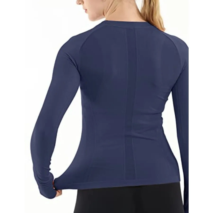 Seamless Women's Workout Top Breathable Long Sleeve Yoga Shirt
