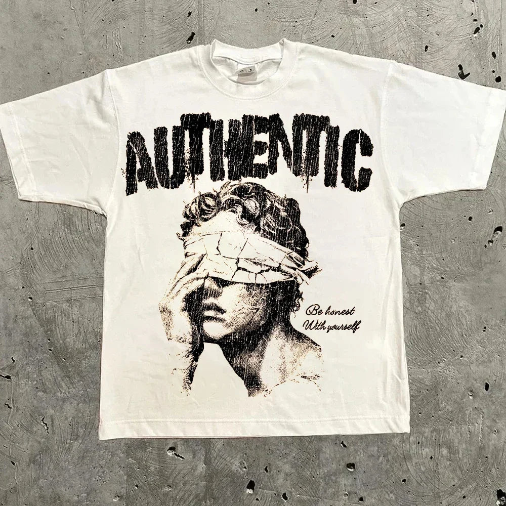 Vintage Harajuku Letter Graphic Tshirt Women Streetwear Top
