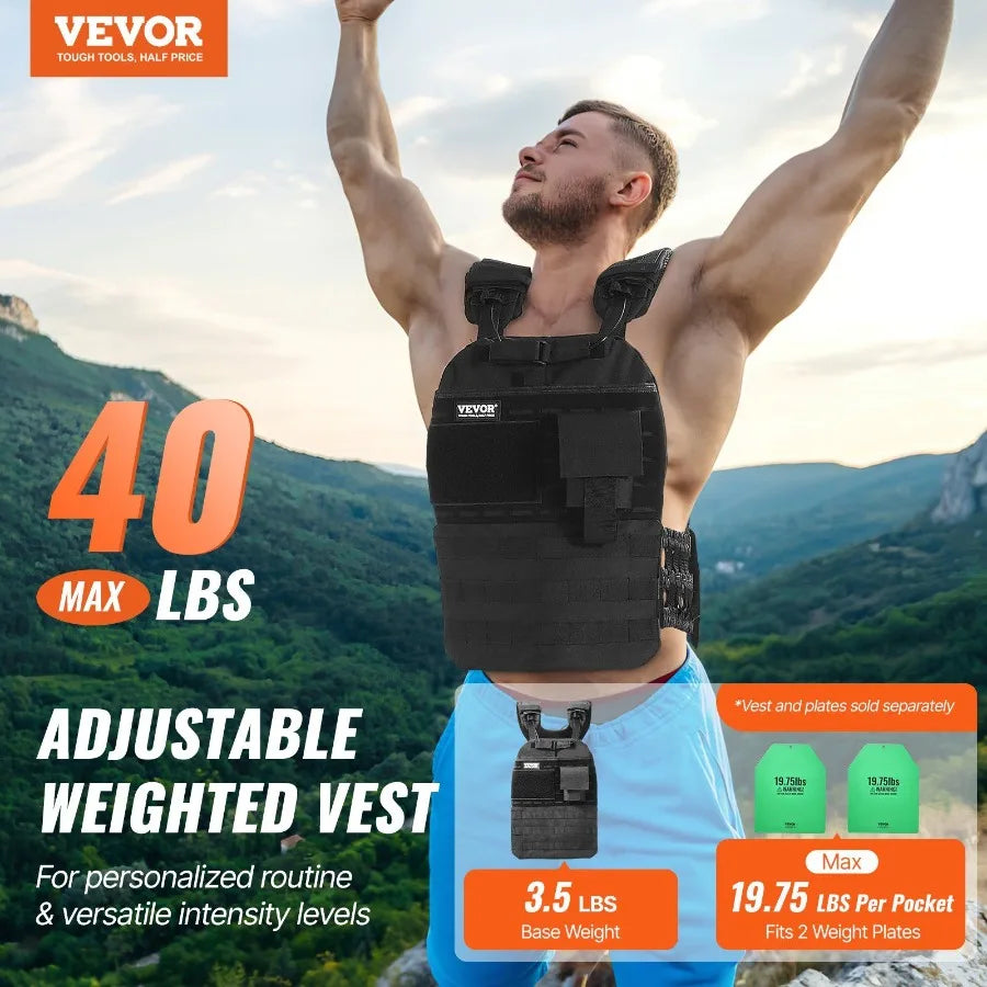 40lb Adjustable Weighted Vest For Men And Women Fitness Training