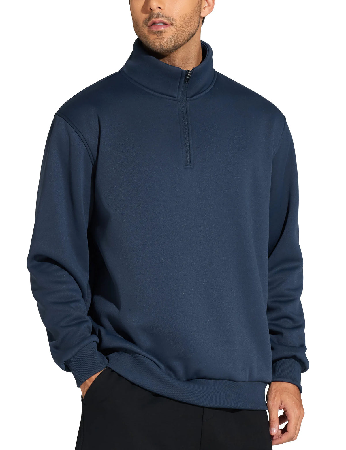 The Gym People Men Half Zip Fleece Workout Pullover Sweatshirt