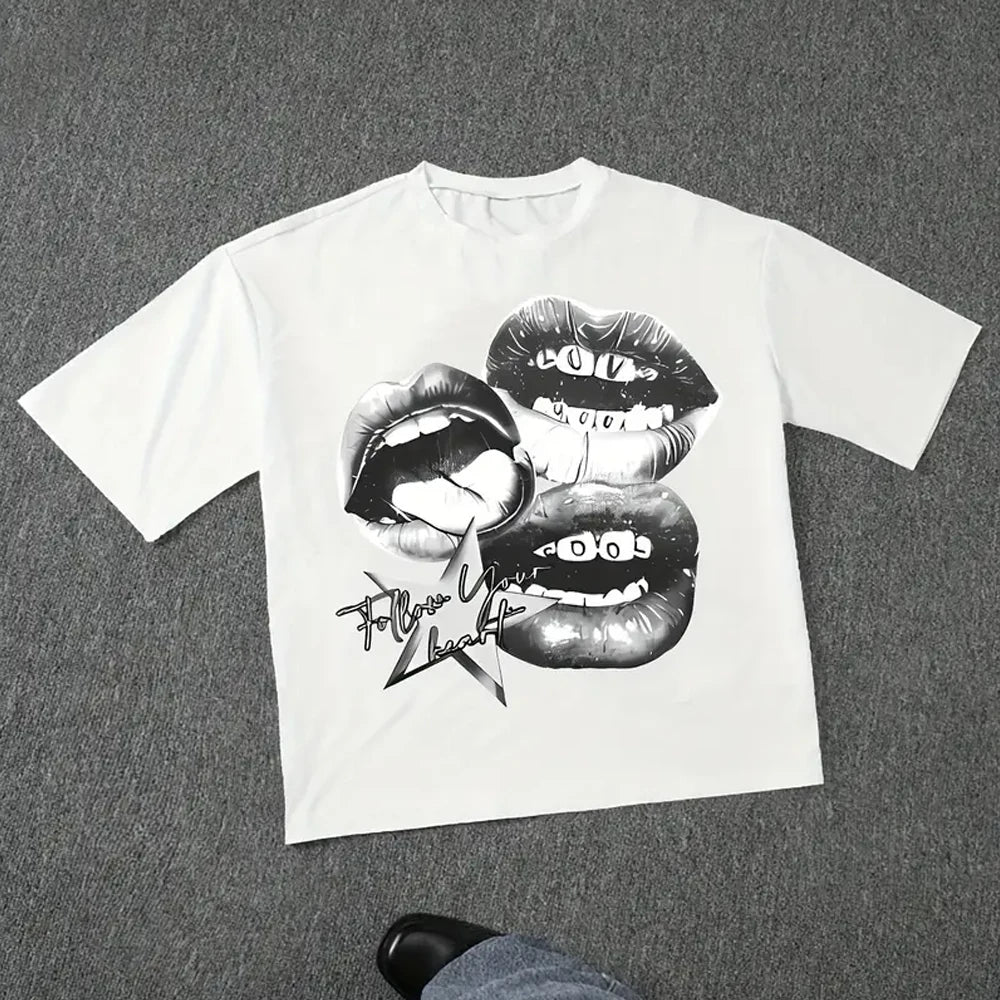 Vintage Harajuku Letter Graphic Tshirt Women Streetwear Top