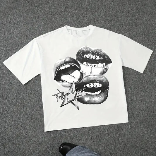 Vintage Harajuku Letter Graphic Tshirt Women Streetwear Top
