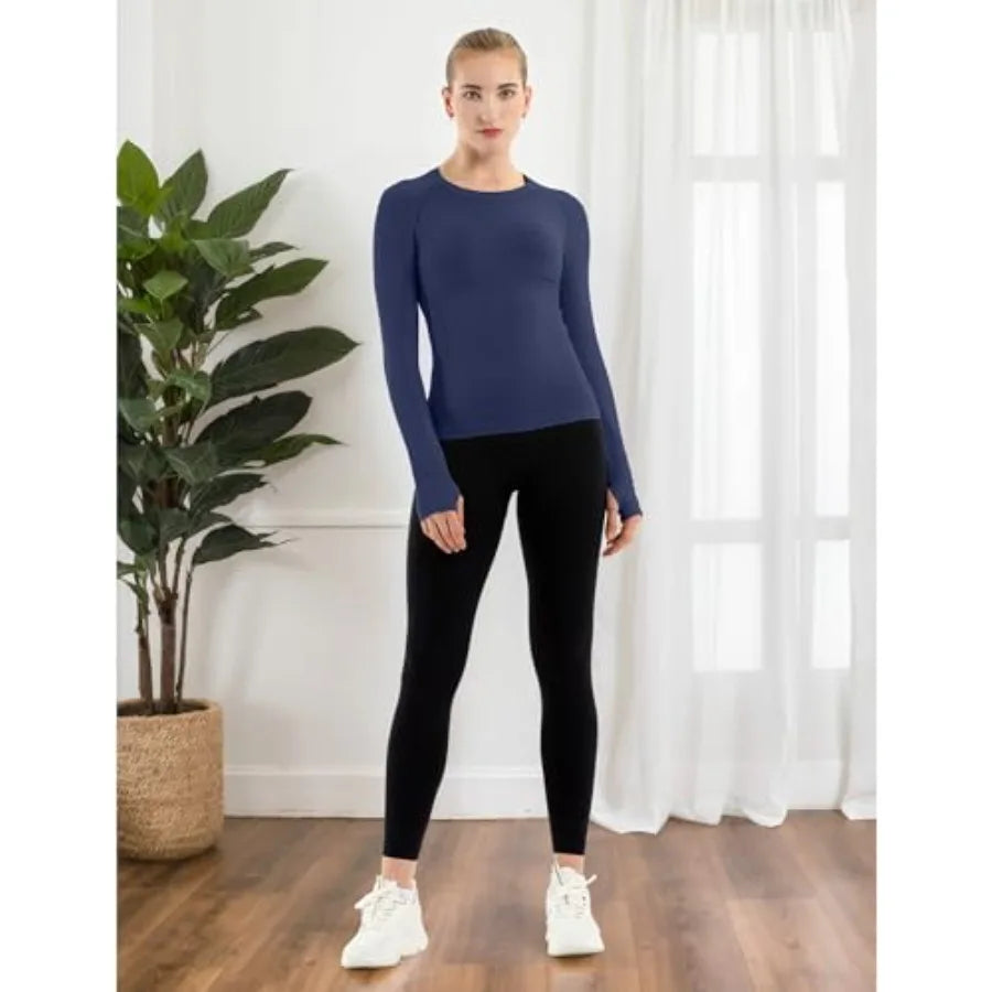 Seamless Women's Workout Top Breathable Long Sleeve Yoga Shirt