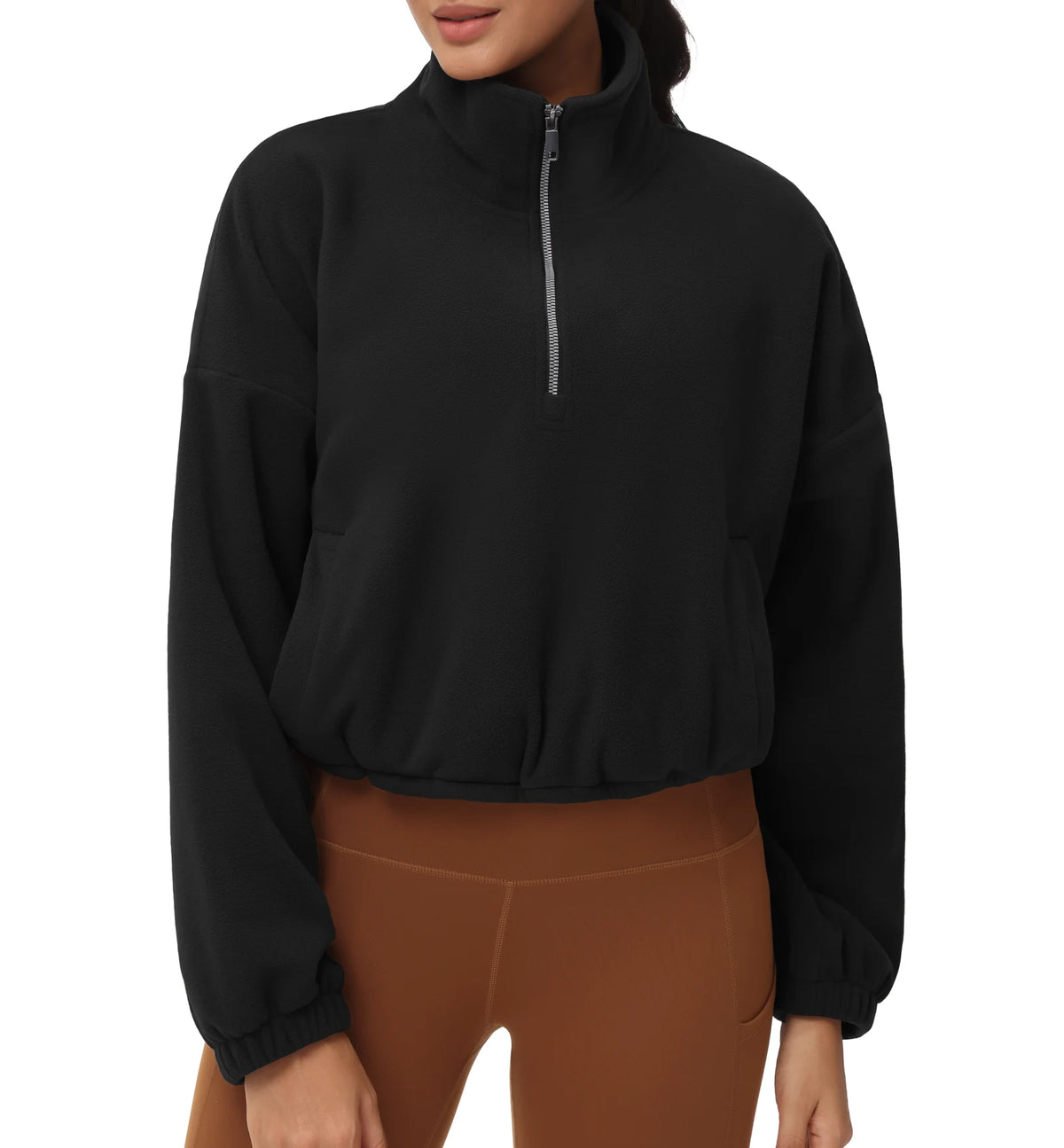 THE GYM PEOPLE Women's Half Zip Fleece Workout Pullover Sweatshirt