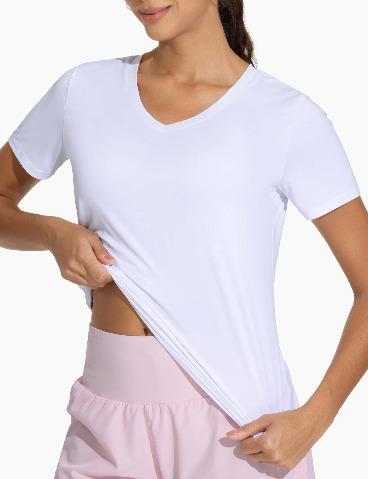 The Gym People Women Breathable V Neck Athletic Workout Shirt