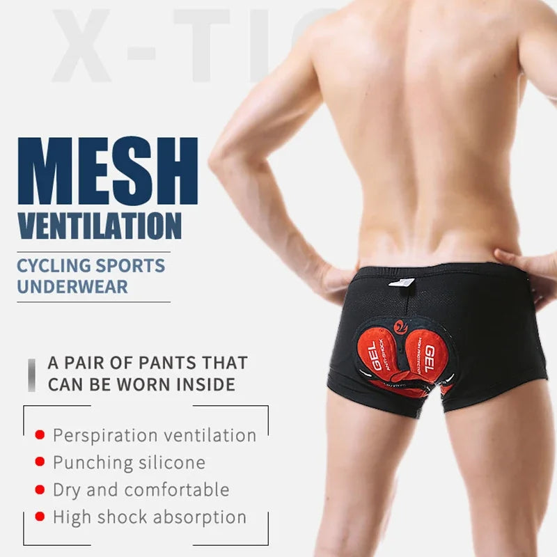 X-TIGER Men's Cycling Shorts With 5D Gel Pad For MTB