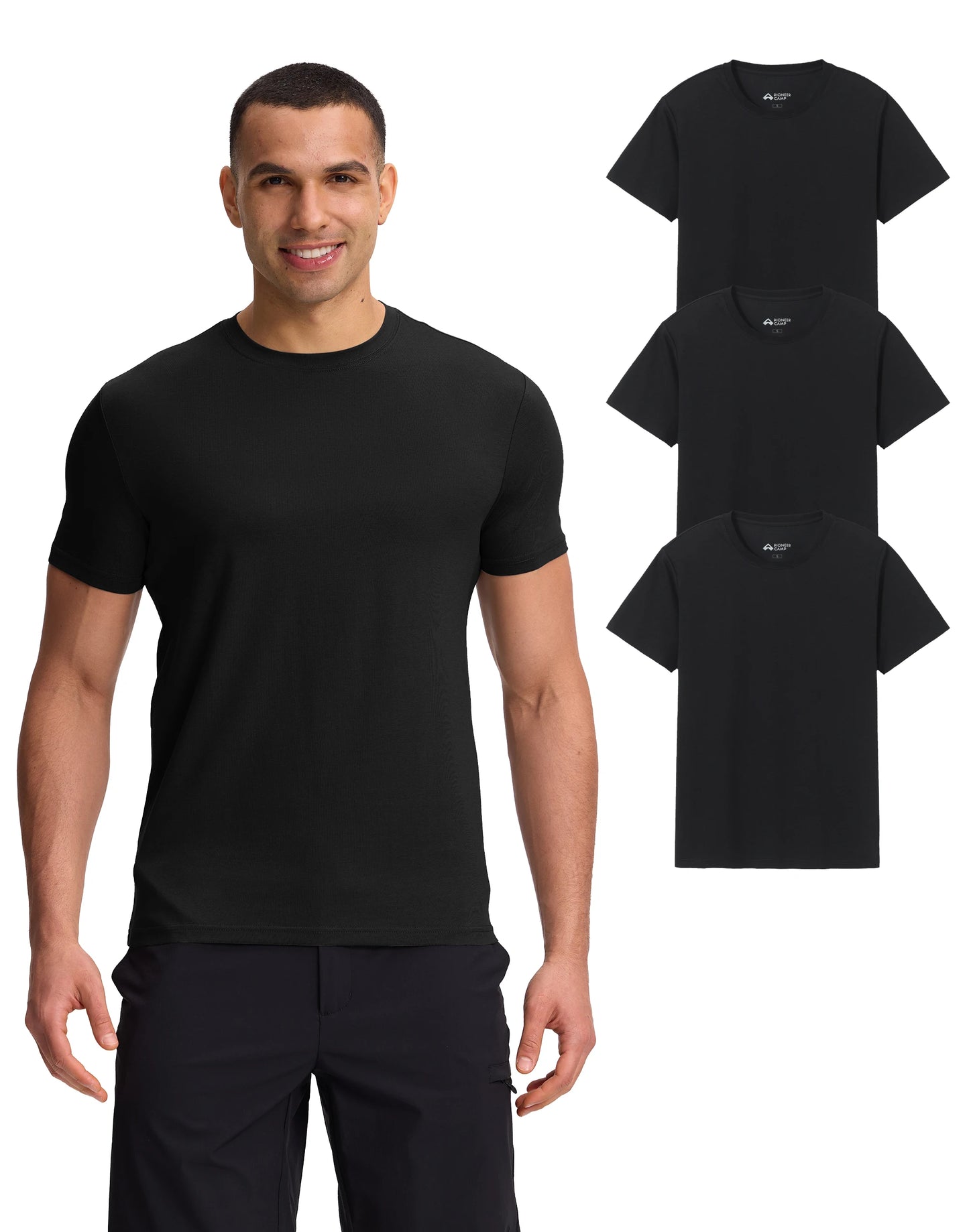 Pioneer Camp Men's Bamboo Viscose Tee Shirt Crew Neck
