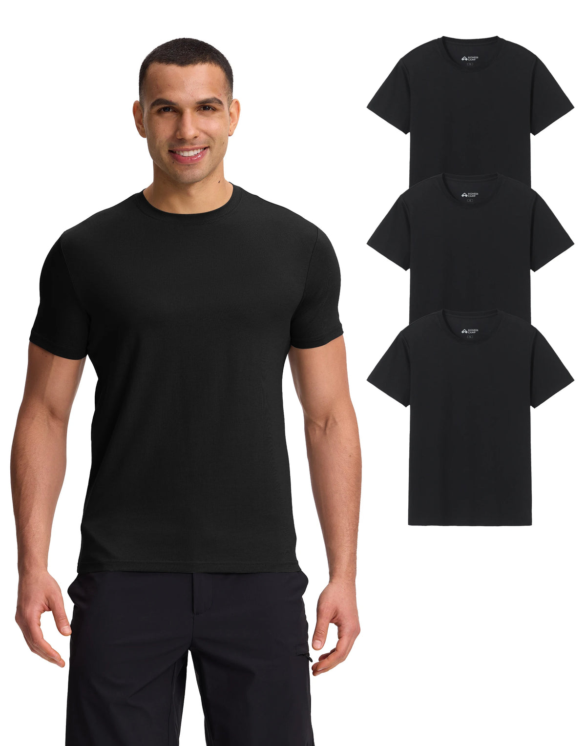 Pioneer Camp Mens Ultra Soft Bamboo Viscose Crew Neck Tee