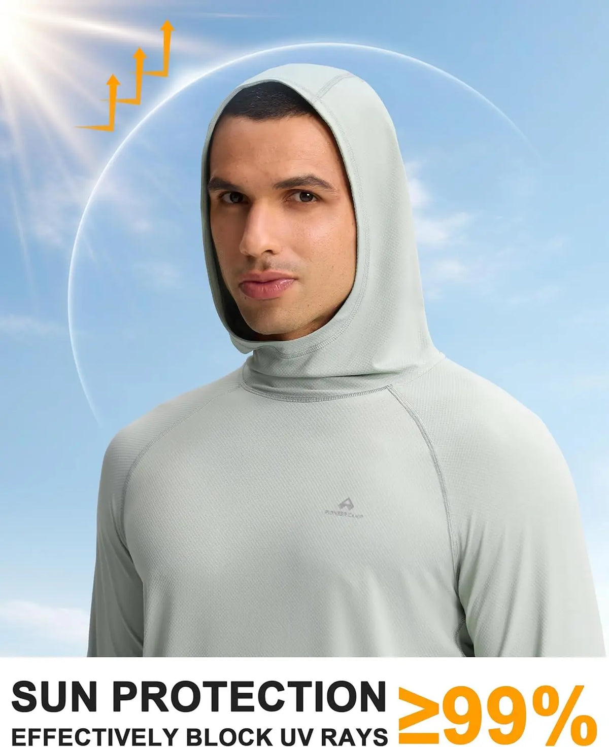Pioneer Camp Men Upf Fifty Sun Hoodie Quick Dry Sportswear