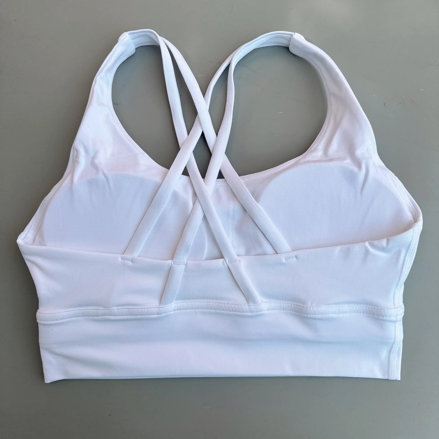 Cross Back Womens Breathable Fitness Bra Top With Chest Pad Nylon