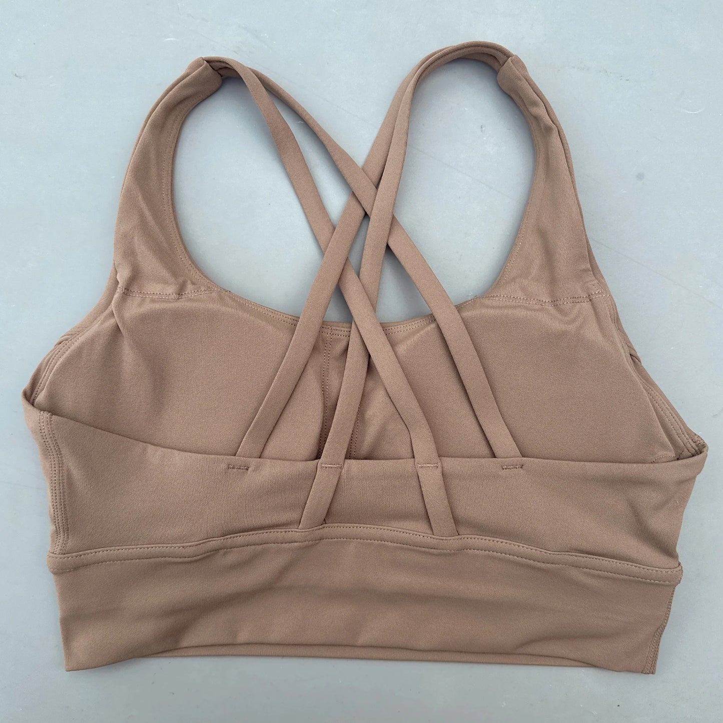 Cross Back Womens Breathable Fitness Bra Top With Chest Pad Nylon