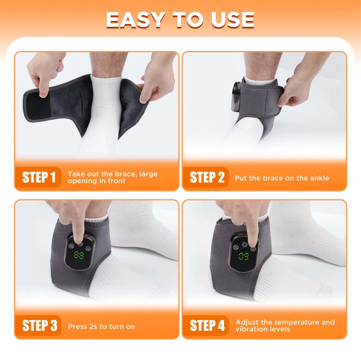 Hailicare Electric Ankle Brace With Heat And Vibration